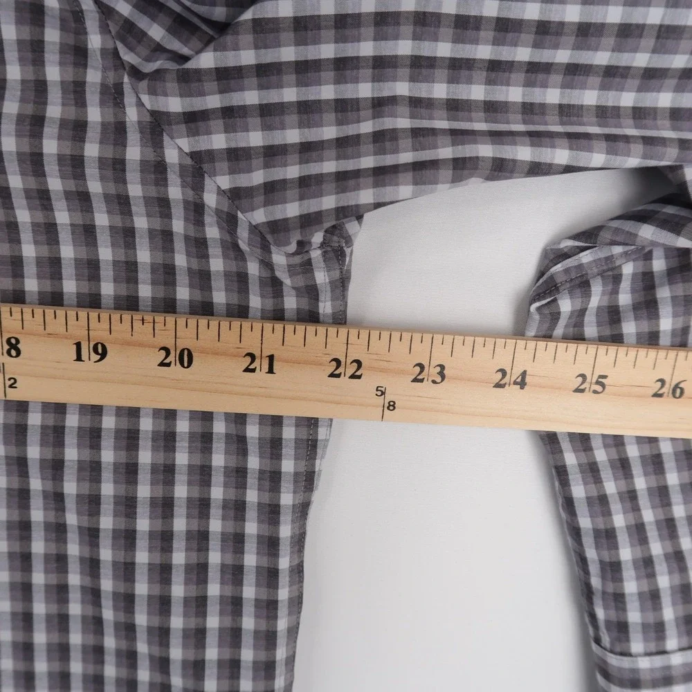 Johnnie-O Leonard Shirt Mens M Gray Check Prep Formance Long Sleeve Button Down - Picture 5 of 10